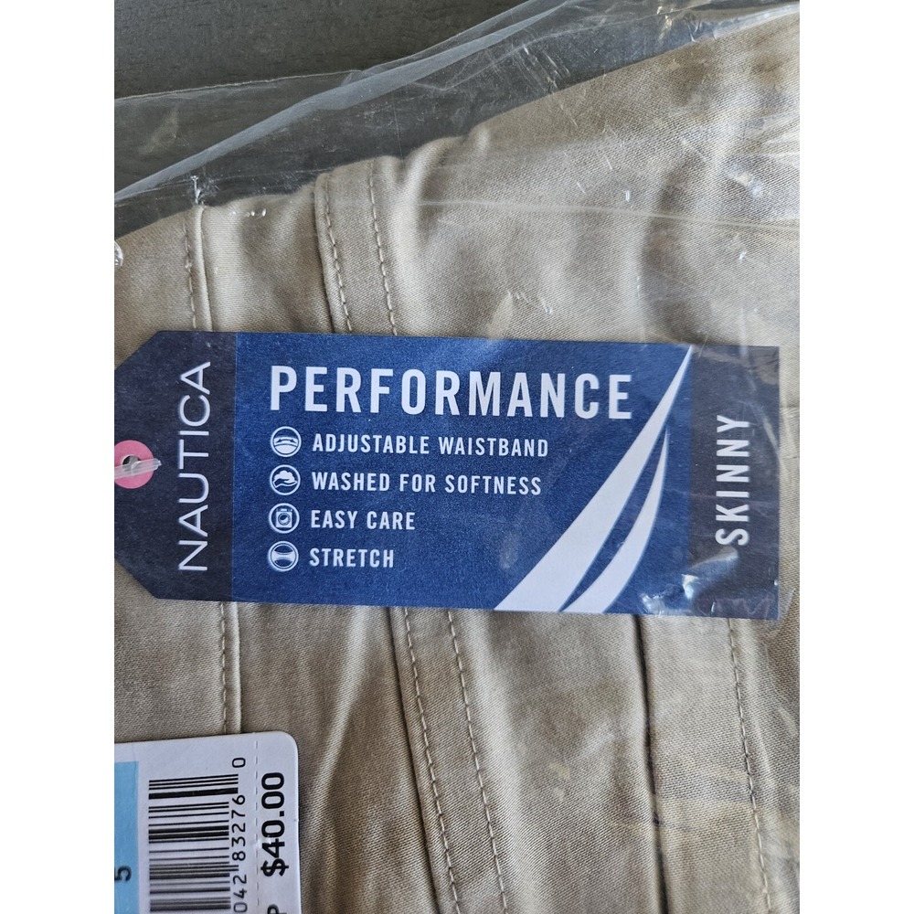 Nautica School Uniform Khaki Pants Adjustable Waist Slim Fit Size 5 New